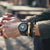 Grânulos de aço inoxidável luxo charme masculino pulseira fecho magnético trançado mutilayer couro embrulho punk pulseiras homem jóias presente